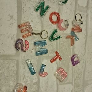 Resin Art Keychain Only This Alphabet Are Availabl