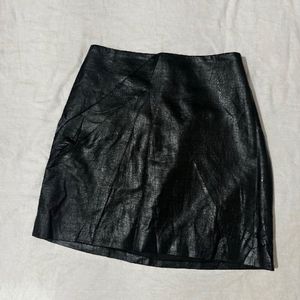 Black H&m Leather Skirt