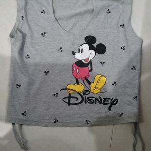 Grey Crop Top "Disney Mickey Mouse🐭"