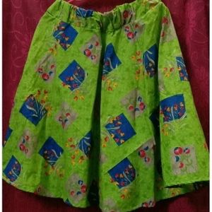 Green Printed Skirt