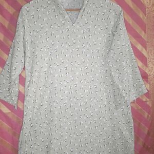 Printed Cotton Pastle Green Kurta (Woman)