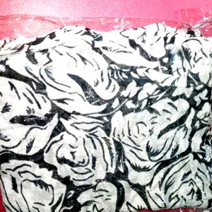 Black Flower Stole Dupatta Scarf