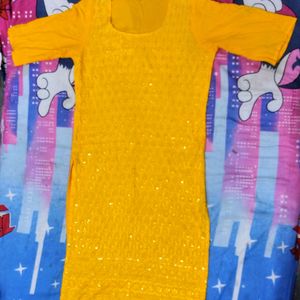 Trendy Women's Kurti, Yellow Kurti