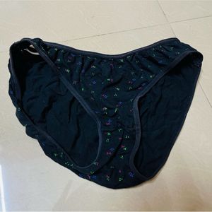 Cotton Printed Black Panty