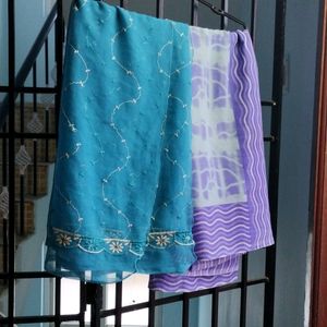 Set of 4 Georgette Dupatta(Multi Colour)