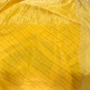 Trendy Yellow Color Sari