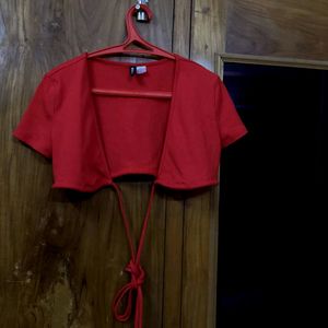 H&M Red CropTop Blouse