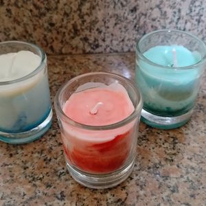 Scented Glass Candles With Marble Design