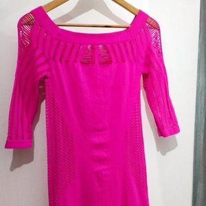 Magenta Colour Frock For Girls