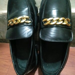 Black Heel Loafer For Women