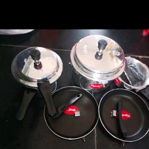 Pigeon 5 Pieces( Cookers 3,5,2l+ Tawa+ Pan Brand N