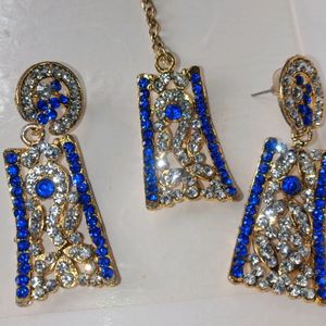 Blue Emerald Stone Jewellery Set