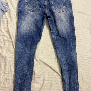 Ripped Blue Skinny Jeans