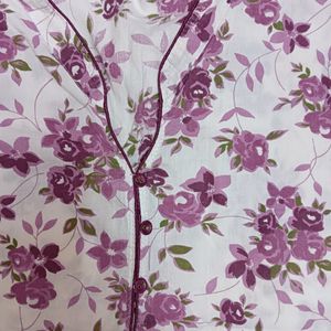 Beautiful Floral Printed Lavender Colour Kurta