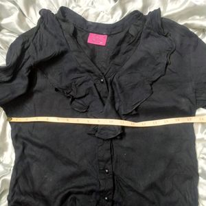 Black Ruffled Shirt