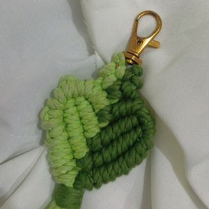 Handmade Macrame Heart Keychain