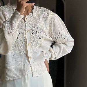 Floral embroidered beaded Crop Cardigan