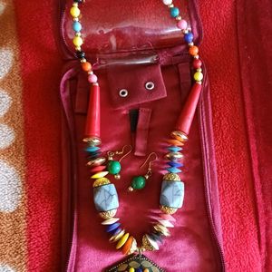Long Necklace With Earrings
