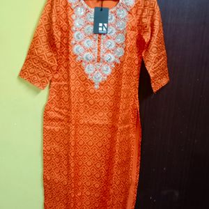 Trendy Orange Heavy Kurta