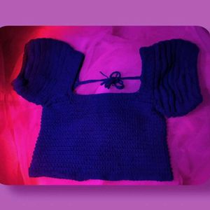 Crochet Blue Crop Top