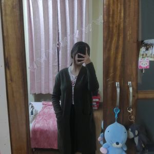 H&M Forest Green Long Cardigan