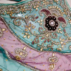 Lehnga Saree With Kurti & Peticot