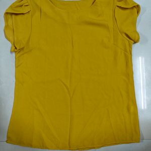 Mustard Yellow Plain Formal Top