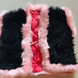 Girl Jacket Pink Black Colour