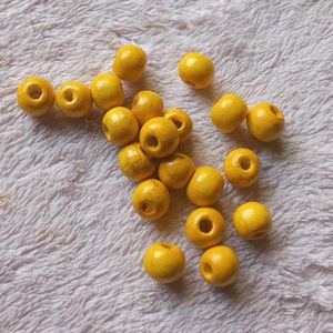 4mm Coloured Wooden Round Beads