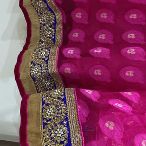 Lehenga Of blue and pink combo