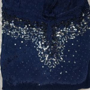 Offer!! 🔫🔫🔫Navy Blue Satin Sequin To