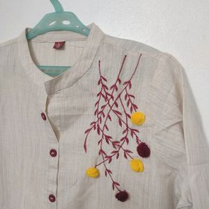 Cotton Kurta With Embroidery