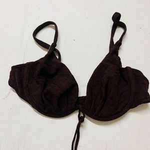 Embellished Vintage Underwired Coffee Brown