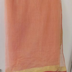 Peach Colour Saree with Broad Golden Border