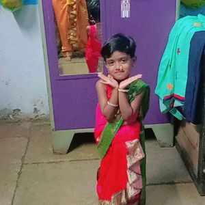 Stiched Nauvar Saree For Children