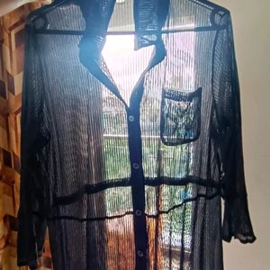 Sheer Net Long Shirt 🖤🐈‍⬛