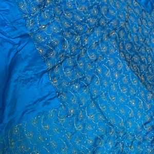 Blue Unstitched Blouse Lehenga Choli New