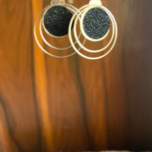 Black Silver Daily Wear Earrings