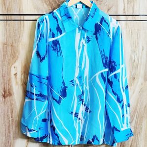 Blue Colour Printed Shirt Size-44