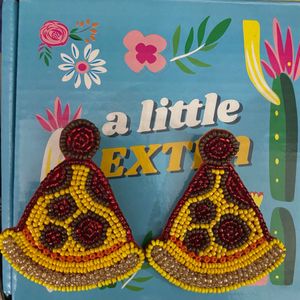 Pizza Date Handmade Bead Earring