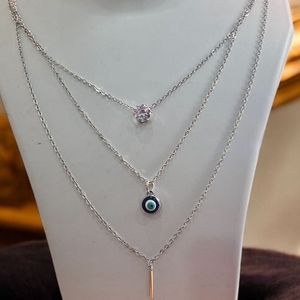 Three Line Korean Stone- Evil Eye Chain