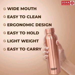 USHA SHRIRAM Pure Copper Water Bottle 1 Litre