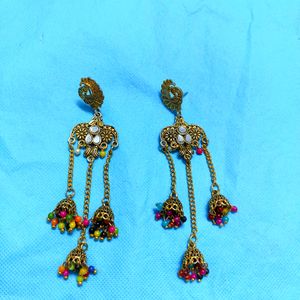 Golden Oxidised Earings