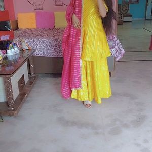 Beautiful yellow Haldi Ceremony Dress