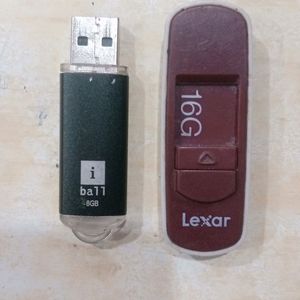 iball 8 and Lexar 16 GB, Free USB Hub Pen Drives