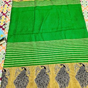 Peacock Print Saree