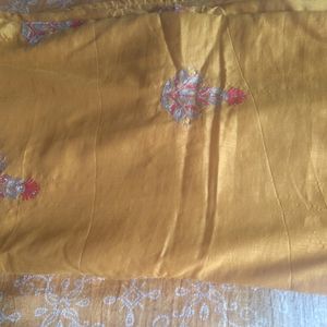 Tobacco Clr Embroidery Saree