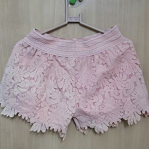 Peach Flower Net Shorts