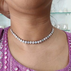 92.5 Sterling Silver Neckpiece WTH Earings