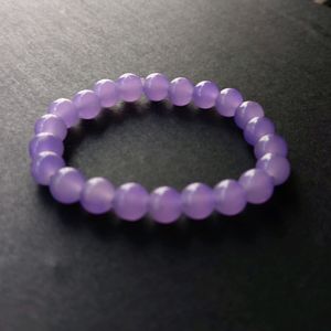 Rose Quarts And Lilac Crystal Bracelets Combo Of 2